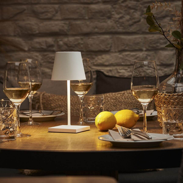 SIGOR 4547201 Akku-Tischleuchte Nuindie mini 25cm schneeweiß 2,2W FlexMood 2200K/2700K IP54 Ra85 dimmbar
