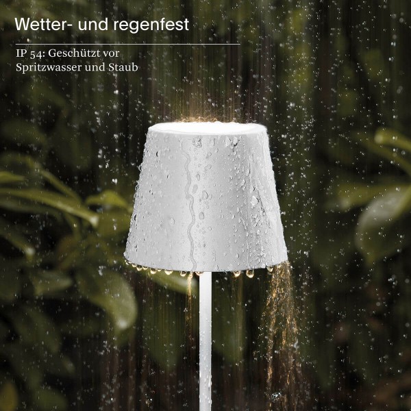 SIGOR 4547201 Akku-Tischleuchte Nuindie mini 25cm schneeweiß 2,2W FlexMood 2200K/2700K IP54 Ra85 dimmbar