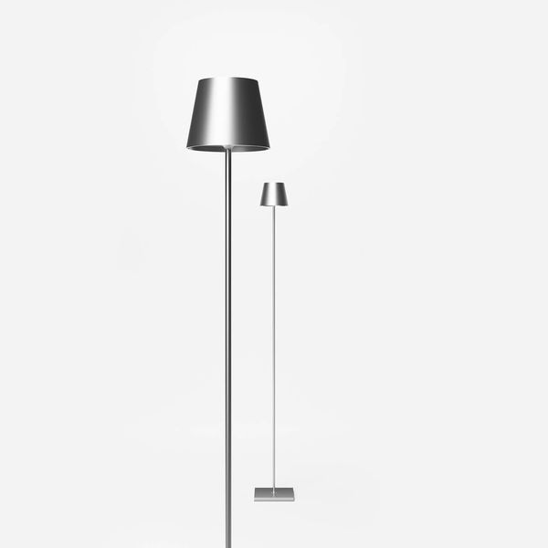 SIGOR Akku-Stehleuchte LED Nuindie 120cm silberfarben rund 2,2W FlexMood 2200K/2700K IP54 168/197lm Ra8