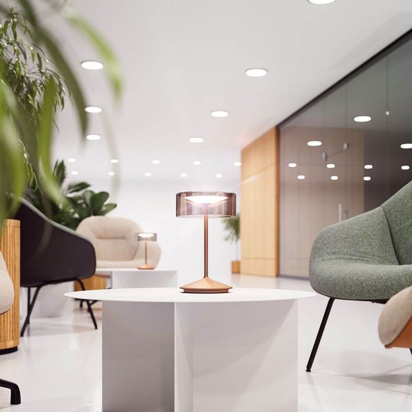 SIGOR Akku-Glasleuchte Numotion 265mm schneeweiß Tischleuchte 2,2W FlexMood 2200K/2700K IP54 Ra85 dimmbar