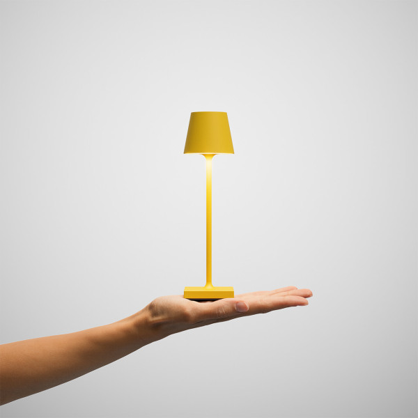 SIGOR Akku-Tischleuchte LED Nuindie pocket 21cm sonnengelb 1,4W Flex-Mood 2200K/2700K IP54 Ra85 USB-C dimmbar