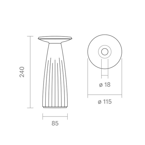 SIGOR Akku-Tischleuchte LED Nuflair 24cm dünenbeige 2,2W Flex-Mood 2200K/2700K IP54 Ra85 USB-C dimmbar