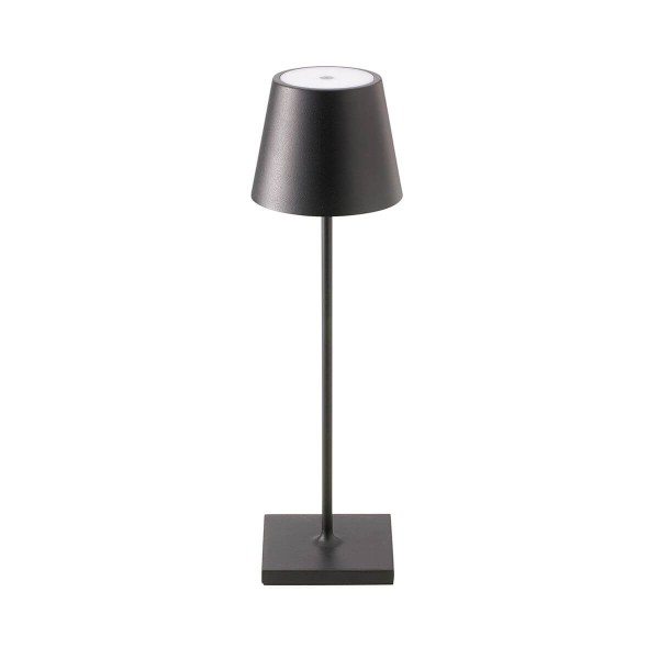 SIGOR Akku-Tischleuchte Nuindie 38cm nachtschwarz rund USB-C 2,2W FlexMood 2200K/2700K IP54 Ra85 dimmbar