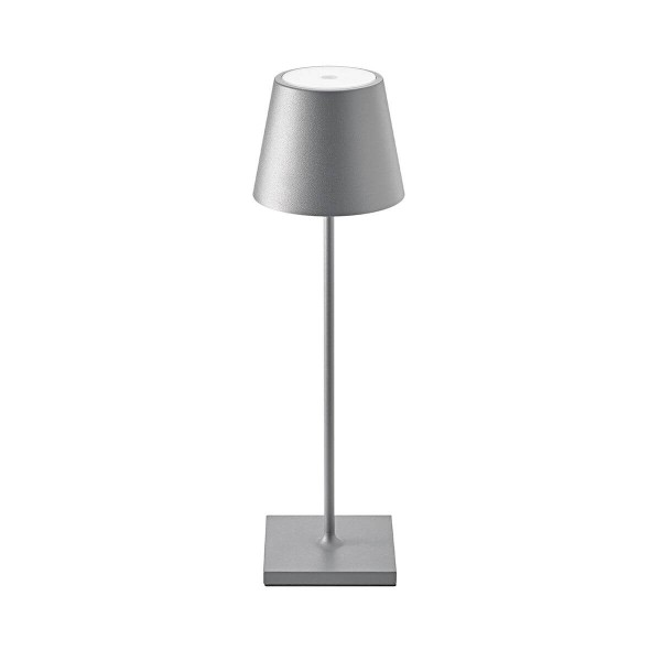 SIGOR Akku-Tischleuchte Nuindie 38cm USB-C graphitgrau rund 2,2W FlexMood 2200K/2700K IP54 Ra85 dimmbar