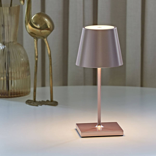 SIGOR 4548101 Akku-Tischleuchte Nuindie mini 25cm rosegold 2,2W FlexMood USB-C 2200K/2700K IP54 Ra85 dimmbar