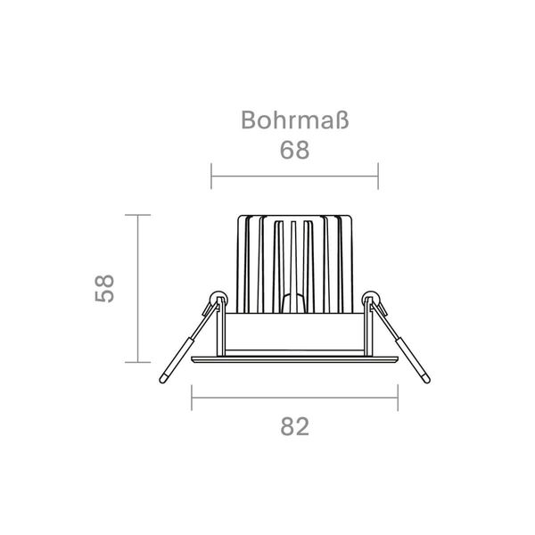 SIGOR 9W Argent Downlight 640lm 3000K 36° dimmbar LED-Modul Alu Gebürstet