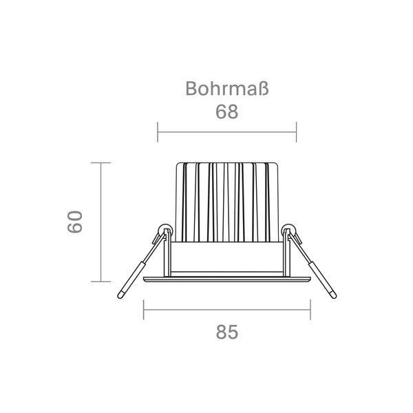 SIGOR Einbauleuchte Diled 10W 640lm 2700K dimmbar stahl 36° Warmweiss