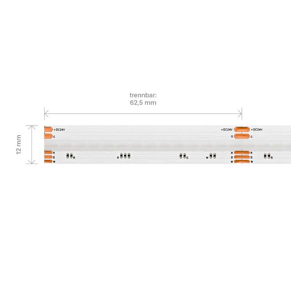 SIGOR 16W/m COB LED-Streifen RGB/W 5m 896 LED/m IP20 24V 640lm/m RA90