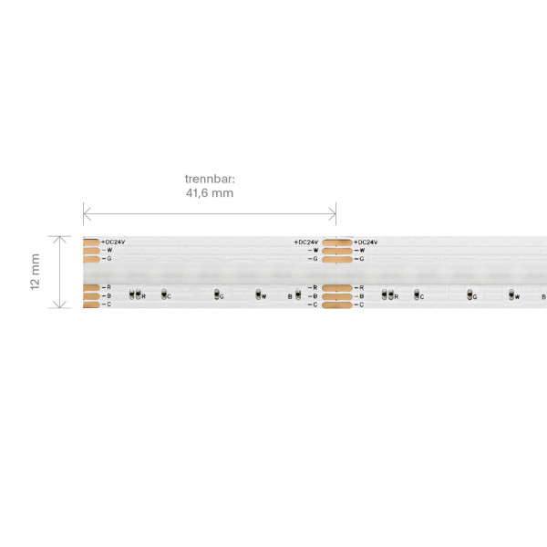 SIGOR 16W/m COB LED-Streifen RGB/TW 5m 840LED/m IP20 24V 720m/m RA90 Steuerbare Lichtfarbe
