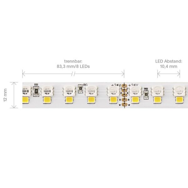 SIGOR 24W/m Farbige LED-Streifen RGB+2700K 5m RGB+2700K 192LED/m IP20 24V 1848lm/m RA90
