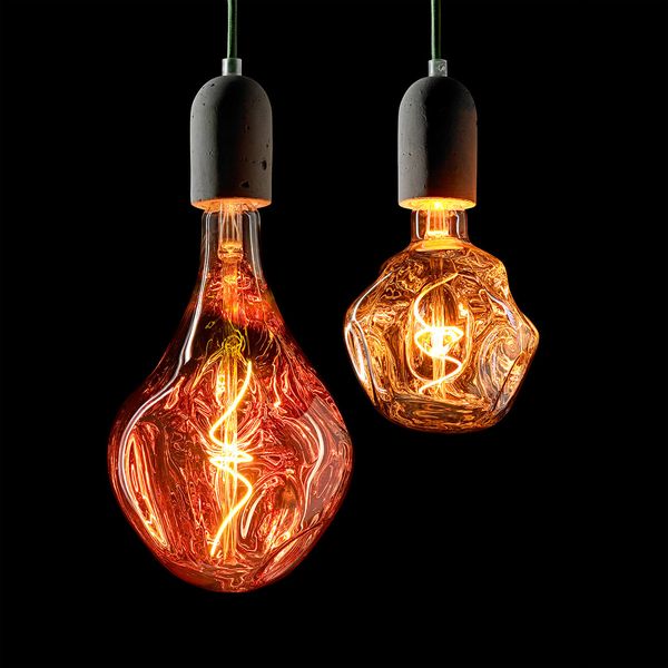 SIGOR LED 4W Giant Drop kupfer metallic E27 120lm 1800K dimmbar Globe A165 Warmweiss
