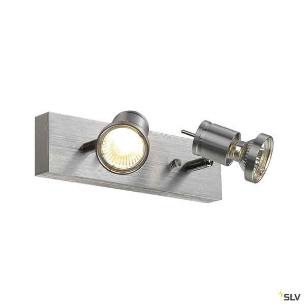 SLV 1000266 SOUVEREEN, Wand- und Deckenleuchte alu gebürstet, Spot, max. 75 W
