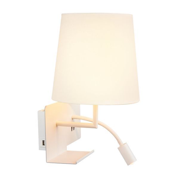 SLV 1003459 SOMNILA FLEX LED Wandleuchte 3000K weiss Version links inkl. USB Anschluss