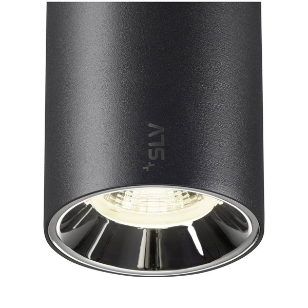 SLV NUMINOS S, 48V Spot, rund, 4000K, 16W, DALI 2, 55°, matt schwarz / glänzend chrom 1006749