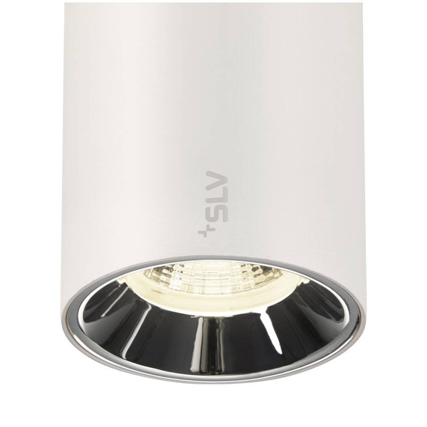 SLV NUMINOS S, 48V Spot, rund, 4000K, 16W, DALI 2, 55°, matt weiß / glänzend chrom 1006758