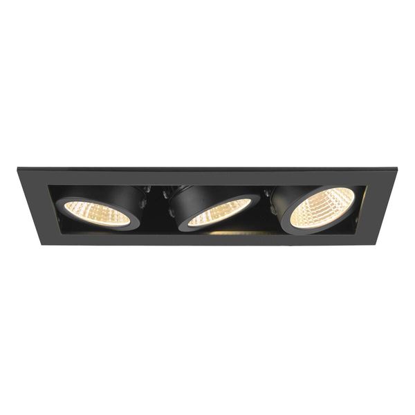SLV 1007567 KADUX, LED Deckeneinbauleuchte, triple, 3000K, 38°, quadratisch, schwarz