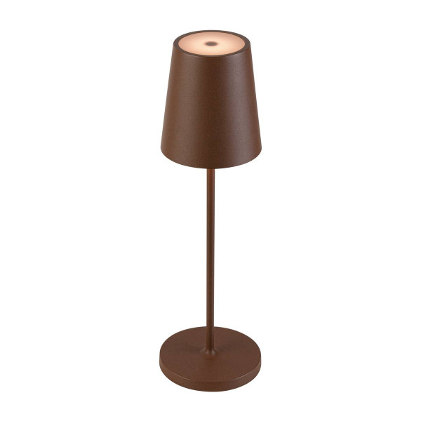 SLV 1007695 VINOLINA TWO, LED Akku-Tischleuchte IP65, 2200/2700/3000K, TOUCH, rost
