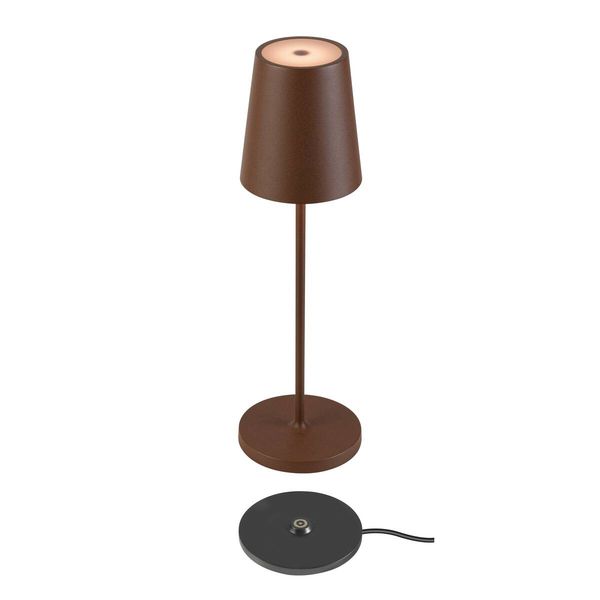 SLV 1007695 VINOLINA TWO, LED Akku-Tischleuchte IP65, 2200/2700/3000K, TOUCH, rost