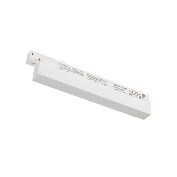 SLV 48V SYSTEM, Intrack LED Treiber, 48VDC, 200W, On/Off, Klemme für 220-240VAC Anschlusskabel, Kabelkammer, weiß 1007875