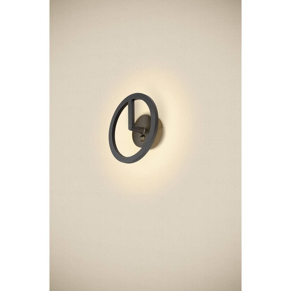 SLV Q-RING, Wandleuchte, Sensor, 3000K, IP54, schwarz 1007916