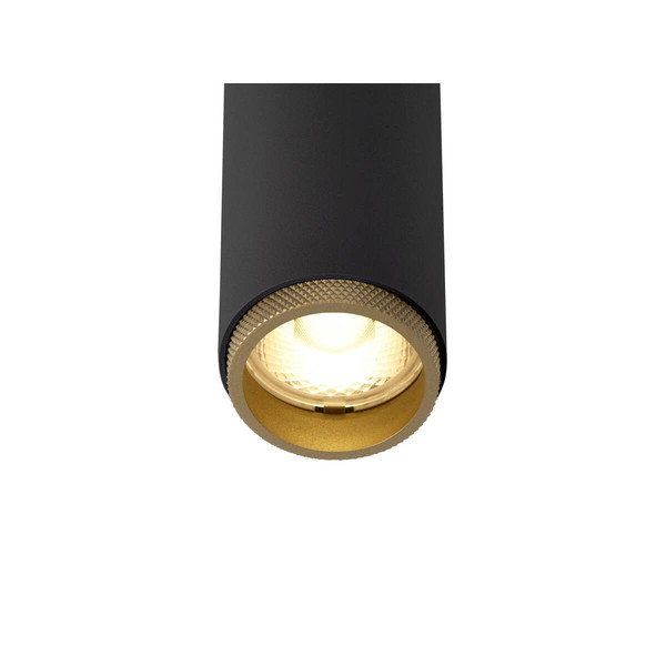 SLV GRIP! S, 48V Spot, zylindrisch, 3000K, 9.8W, DALI, 29°, schwarz / gold 1008412