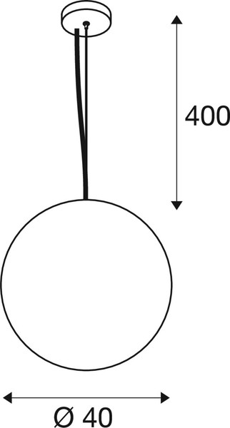 SLV 1008534 SUN 40 PD, E27, Pendelleuchte, Pendellänge 400 cm, rund, schwarz