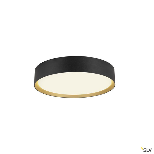 SLV 1008920 DECONA 30, CL, PHASE, Deckenaufbauleuchte, rund, 3000/4000K, 17 W, schwarz / gold