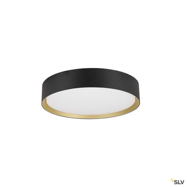 SLV 1008920 DECONA 30, CL, PHASE, Deckenaufbauleuchte, rund, 3000/4000K, 17 W, schwarz / gold