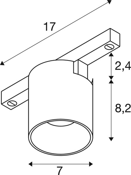 SLV 1008965 FIX-IT!, 48V, DALI, rund, Surface mounted track, Spot, 2000-3000K, 7.4 W, 36°, weiß / schwarz