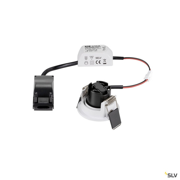 SLV 1009002 NEW TRIA® 45, DL, rund, Deckeneinbauleuchte, 2700 K, 24°, weiß