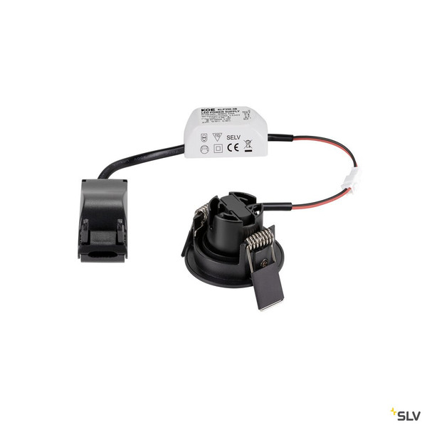 SLV 1009003 NEW TRIA® 45, DL, rund, Deckeneinbauleuchte, 2700 K, 24°, schwarz