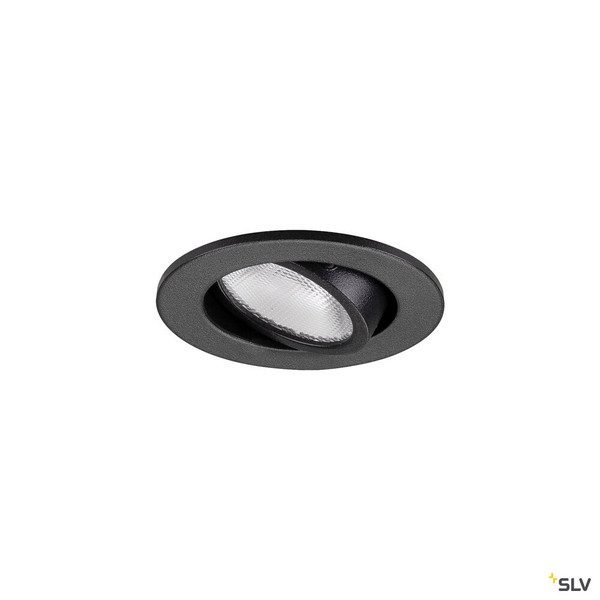 SLV 1009005 NEW TRIA® 45, DL, rund, Deckeneinbauleuchte, 3000 K, 24°, schwarz