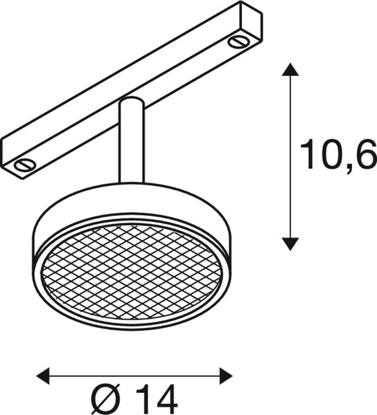 SLV 1009016 GRIP! FLAT, 48V Spot, DALI, rund, 2700/3000 K, 14.5 W, schwarz / gold
