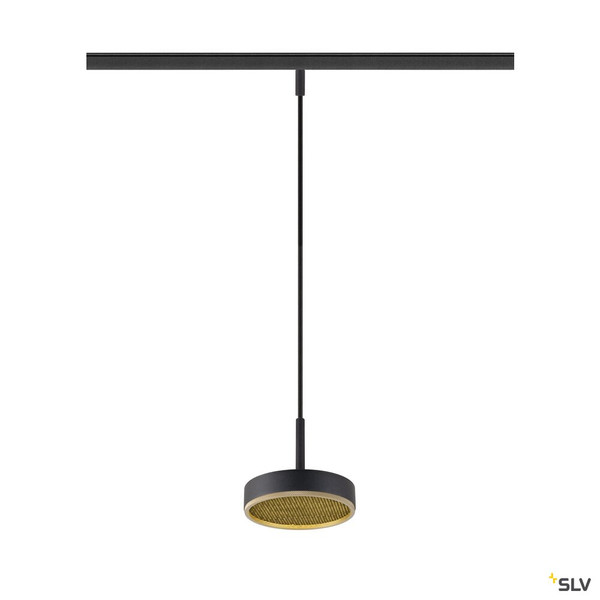 SLV 1009018 GRIP! FLAT, 48V Pendelleuchte, DALI, Pendellänge 200 cm, 2700/3000 K, schwarz / gold