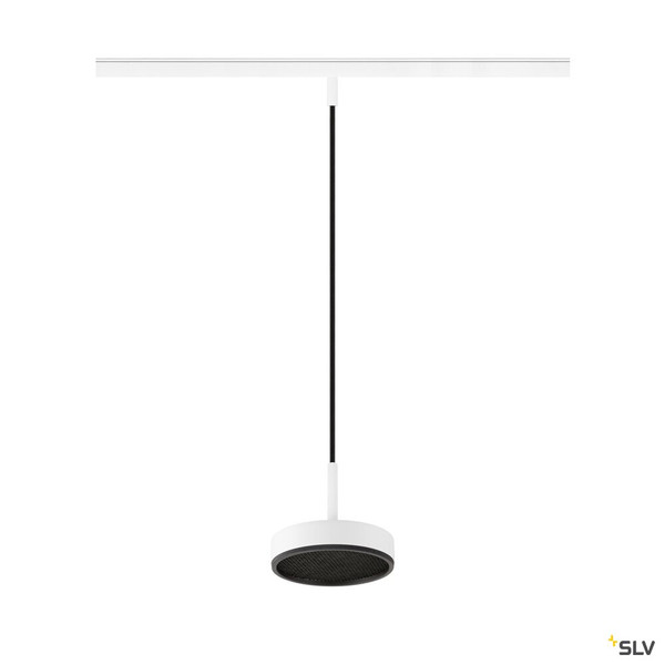 SLV 1009019 GRIP! FLAT, 48V Pendelleuchte, DALI, Pendellänge 200 cm, 2700/3000 K, weiß / schwarz
