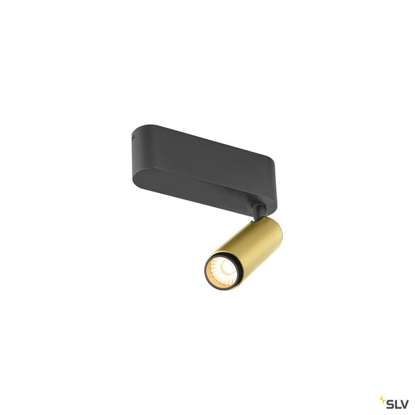 SLV 1009042 GRIP! S, Deckenaufbauleuchte, single, PHASE, 2700 K, 11 W, 29°, gold / schwarz