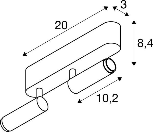 SLV 1009044 GRIP! S, Deckenaufbauleuchte, double, PHASE, 2700 K, 21 W, 29°, weiß / schwarz