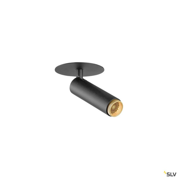 SLV 1009054 GRIP! S, Deckeneinbauleuchte, PHASE, 2700 K, 29°, IP20, zylindrisch, schwarz / gold