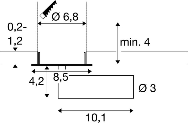 SLV 1009054 GRIP! S, Deckeneinbauleuchte, PHASE, 2700 K, 29°, IP20, zylindrisch, schwarz / gold