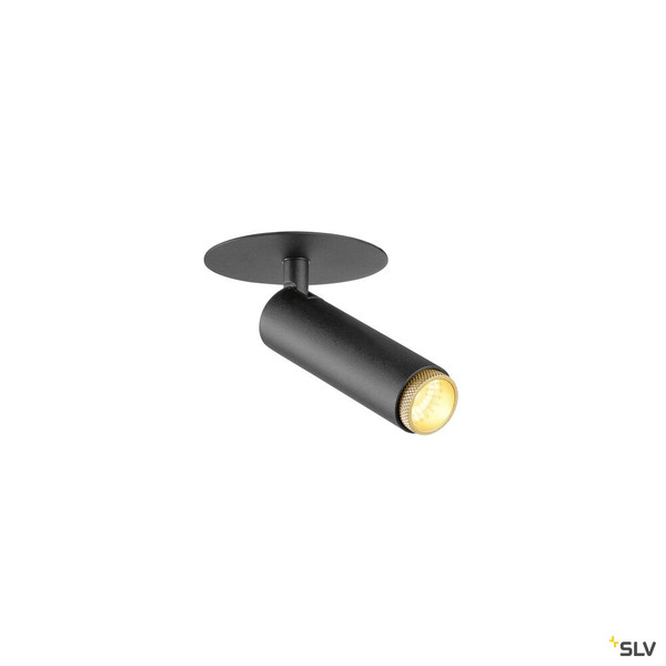 SLV 1009055 GRIP! S, Deckeneinbauleuchte, PHASE, 3000 K, 29°, IP20, zylindrisch, schwarz / gold