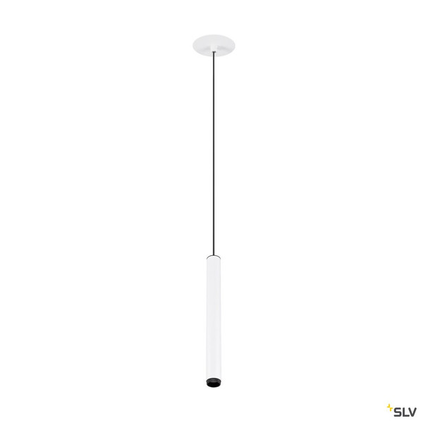 SLV 1009061 GRIP! S, Pendelleuchte, PHASE, Pendellänge 200 cm, 3000 K, 29°, weiß / schwarz