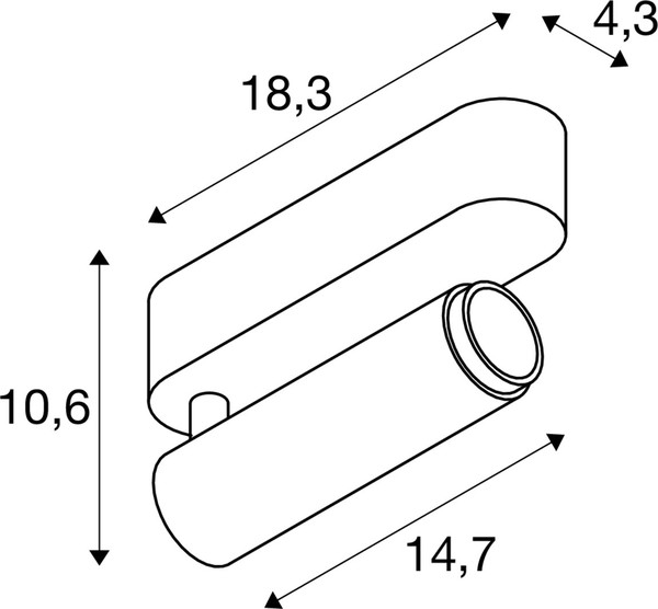 SLV 1009068 GRIP! M, Deckenaufbauleuchte, single, PHASE, 2700 K, 14 W, 42°, weiß / schwarz