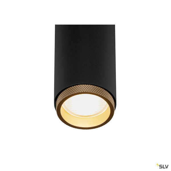 SLV 1009071 GRIP! M, Deckenaufbauleuchte, single, PHASE, 3000 K, 14 W, 42°, schwarz / gold