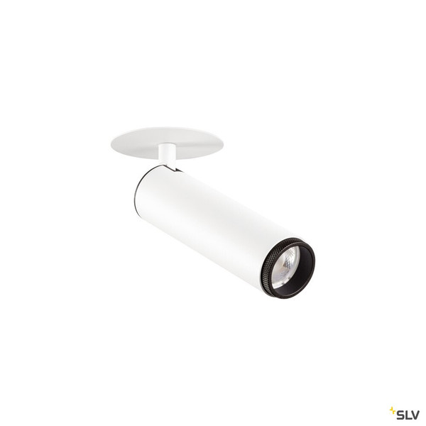 SLV 1009085 GRIP! M, Deckeneinbauleuchte, PHASE, 3000 K, 42°, IP20, zylindrisch, weiß / schwarz