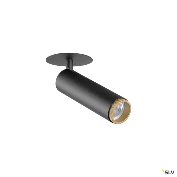 SLV 1009086 GRIP! M, Deckeneinbauleuchte, PHASE, 2700 K, 42°, IP20, zylindrisch, schwarz / gold