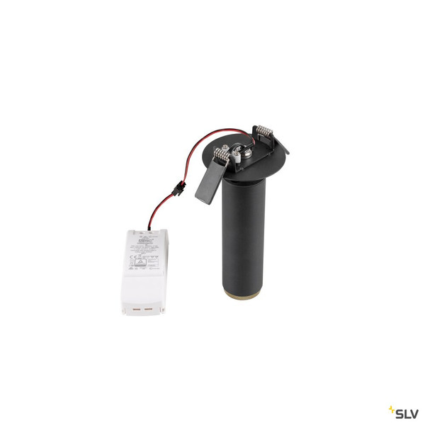 SLV 1009087 GRIP! M, Deckeneinbauleuchte, PHASE, 3000 K, 42°, IP20, zylindrisch, schwarz / gold