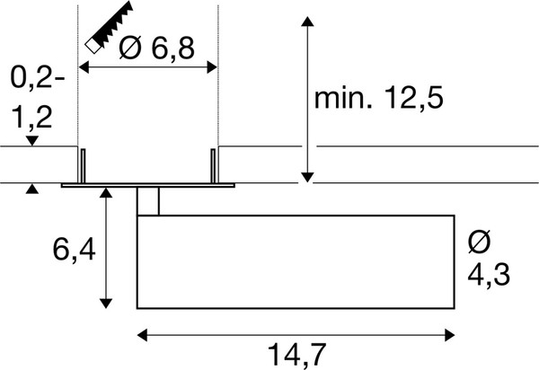 SLV 1009089 GRIP! M, Deckeneinbauleuchte, PHASE, 3000 K, 42°, IP20, zylindrisch, bronze / schwarz