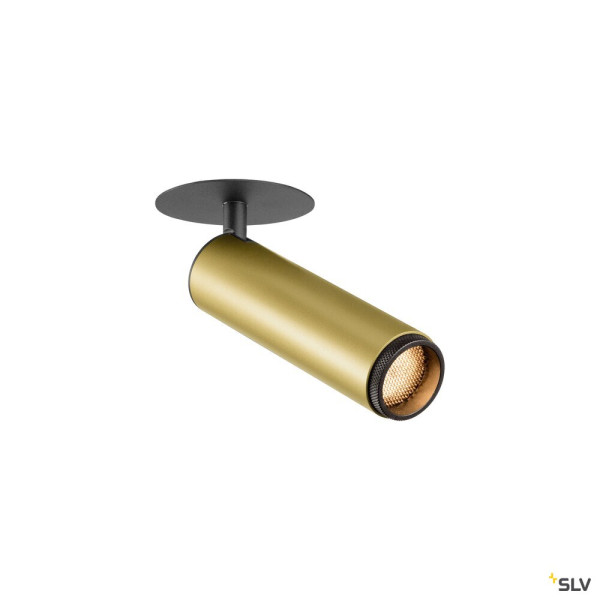 SLV 1009090 GRIP! M, Deckeneinbauleuchte, PHASE, 2700 K, 42°, IP20, zylindrisch, gold / schwarz