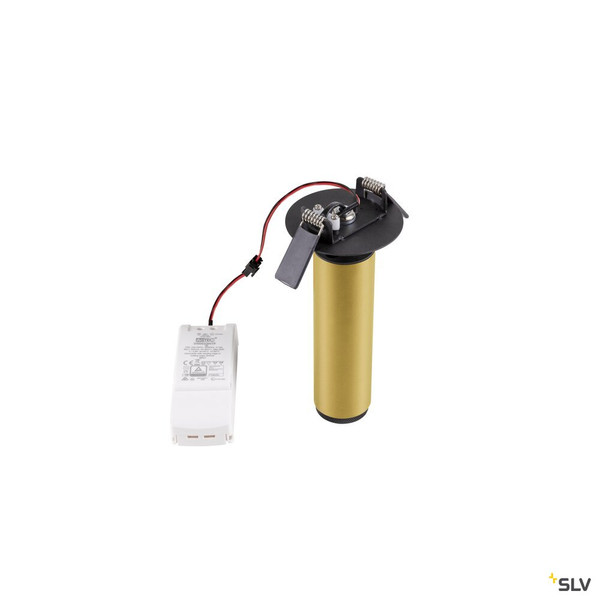 SLV 1009090 GRIP! M, Deckeneinbauleuchte, PHASE, 2700 K, 42°, IP20, zylindrisch, gold / schwarz