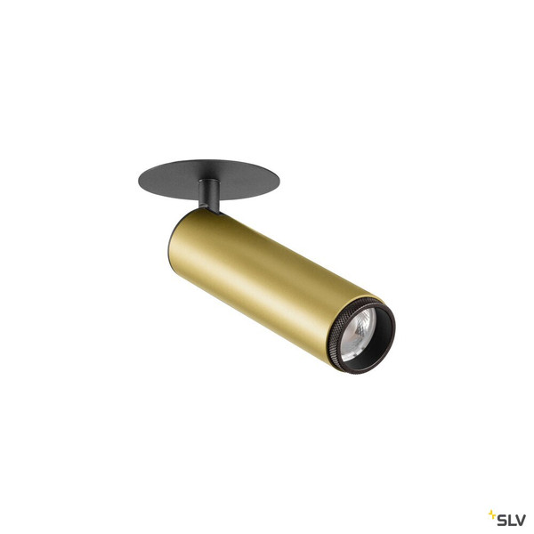 SLV 1009090 GRIP! M, Deckeneinbauleuchte, PHASE, 2700 K, 42°, IP20, zylindrisch, gold / schwarz